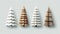 Minimalistic Set of Paper Christmas Trees on Pale Gray Background AI Generated