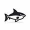 Minimalistic Shark Icon - 2d Lineal Vector Design