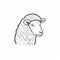 Minimalistic Sheep Logo In 2d Vector Icon Style