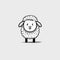 Minimalistic Sheep Logo Vector Illustration
