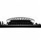 Minimalistic Silhouette Of Melbourne Oval Stadium Illustration