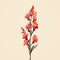 Minimalistic Snapdragon Flower Illustration In Polychrome Terracotta Style