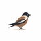 Minimalistic Sparrow Icon: Flat Vector Style Illustration