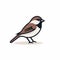 Minimalistic Sparrow Logo Vector In Flat Style