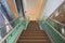 the Minimalistic stairs in modern villa interior