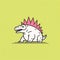 Minimalistic Stegosaurus Crown Logo In Basquiat Style