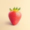 Minimalistic Strawberry Design On Light Yellow Background