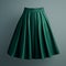 Minimalistic Style Green Skirt On Dark Grey Background