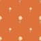 Minimalistic style seamless pattern with simple chrysanthemum flowers ornament. Orange background