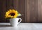 Minimalistic Sunflower Charm in Homely Environment AI Generated