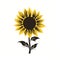 Minimalistic Sunflower Silhouette Vector Illustration For Logo Design