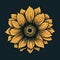 Minimalistic Sunflower Vector Graphic With Meticulous Detailing