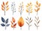 Minimalistic Superb Watercolor Illustration of Fall Branches AI Generated