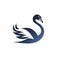 Minimalistic Swan Logo Design Illustration On White Background