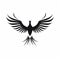 Minimalistic Symmetrical Black Phoenix Bird Logo Design