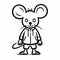 Minimalistic Symmetry: Charming Mouse In Jacket And Shorts