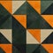 Minimalistic Symmetry Green, Orange, And Black Wood Veneer Mosaic Tile