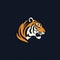 Minimalistic Tiger Head Logo With Realistic Light And Color