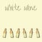 Minimalistic trend pattern from abstract bottle with wooden corks instead white wine