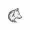 Minimalistic Vector Wolf Logo On White Background