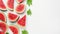 Minimalistic Watermelon Slices On White Background