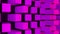 Minimalistic waves pattern made of rotating cubes. Animation. Bright pink brick wall spinning on black background