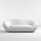 Minimalistic White Curved Sofa With Soft Gradients On Grey Background