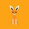 Minimalistic White Kangaroo Cartoon On Orange Background