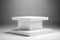 Minimalistic white podium, empty pedestal for showing your products. Product presentation, minimal empty scene, geometric podium.