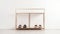 Minimalistic White Shoe Rack With Golden Frame