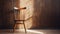 Minimalistic Wooden Chair in Sunlit Background AI Generated