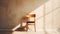Minimalistic Wooden Chair in Sunlit Background AI Generated