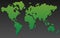 Minimalistic world map from green dots, vector illustration