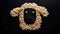 Minimalistic Yarn Painting Of A Happy Sheep On Black Background