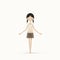 Minimalistic Yoga Illustration Of A Beautiful Young Woman In Tadasana Pose