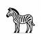 Minimalistic Zebra Outline Icon - 2d Lineal Vector Design