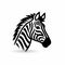 Minimalistic Zebra Outline Icon - 2d Lineal Vector Design