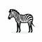 Minimalistic Zebra Outline Icon - 2d Lineal Vector Design