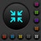 Minimize arrows dark push buttons with color icons