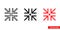 Minimize icon of 3 types. Isolated vector sign symbol.