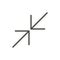 Minimize icon vector. Line resize symbol isolated. Trendy flat outline ui sign design. Thin linear