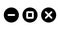 Minimize, maximize, and close button icon vector. Elements of mobile app window