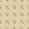 Minimlistic pastel tones seamless pattern with green skull and bones shapes. Pale pink background