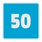 Minimum speed fifty limit icon, flat style.