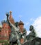 Minin and Pojarsky monument (was erected in 1818), Red Square in Moscow, Russia