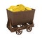 Mining Cart with Golden Bitcoins Isolated