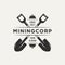 Mining corp and two crossed shovel vintage logo