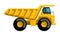 Mining dump truck flat design vector icon