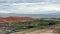 Mining dump trucks working in Lignite coalmine