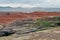 Mining dump trucks working in Lignite coalmine